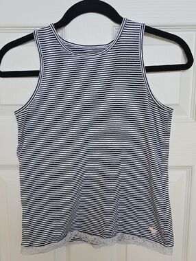 Girls Abercrombie kids Black and White Striped Tank